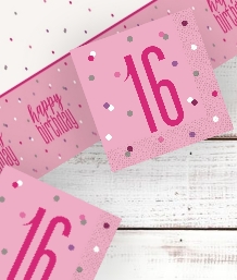 Pink Glitz 16th Birthday Party Supplies | Balloon | Decoration | Pack